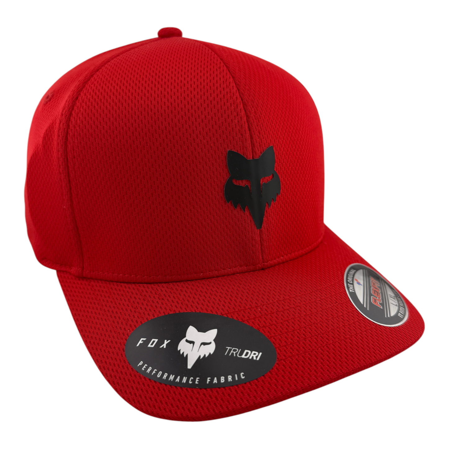 Fox Racing Fox Head Tech Logo Red Sport Neo Mesh Stretch Flex Fit Hat Cap