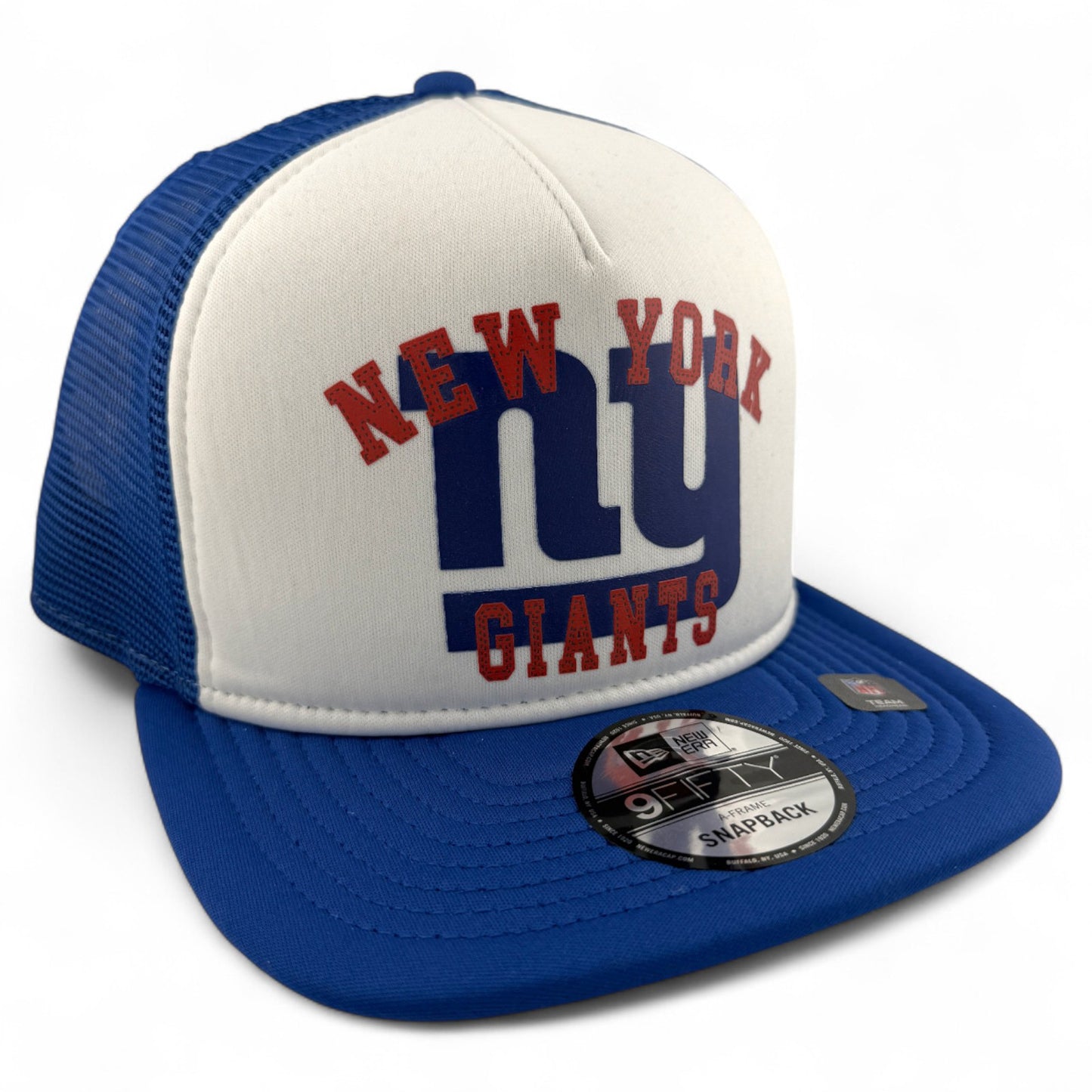 New Era New York Giants NFL Foam Print Trucker Mesh Back 9Fifty Snapback Hat