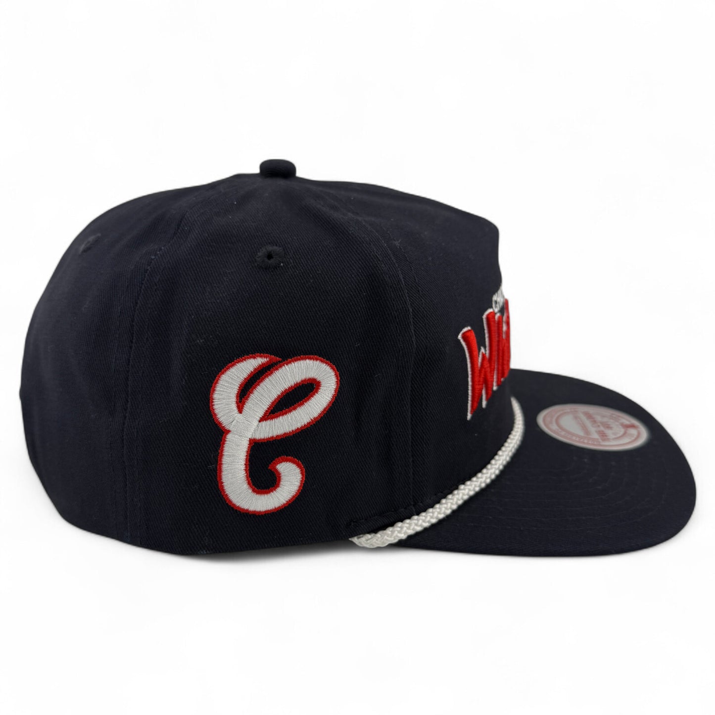 Mitchell & Ness Chicago White Sox Script A-Frame Rope Golfer Caddy Fit Snapback