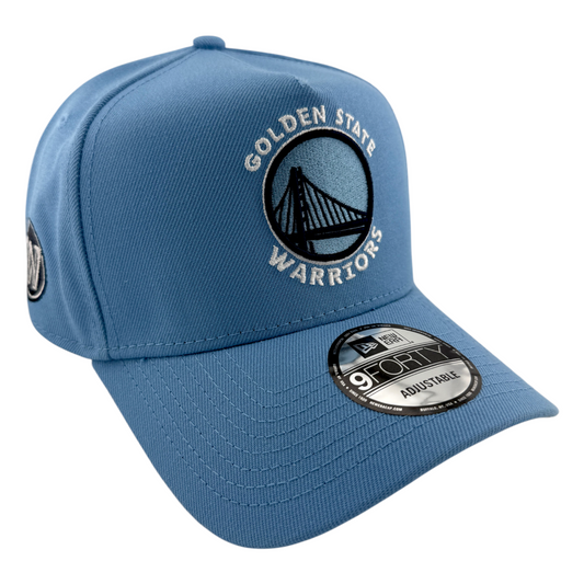 New Era Golden State Warrior NBA Sky Blue A-Frame 9Forty Snapback Adjustable Hat