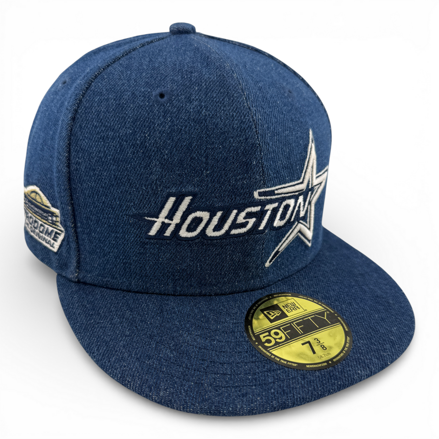 New Era Houston Astros MLB Denim Astrodome Side Patch 59FIFTY Fitted Hat Cap