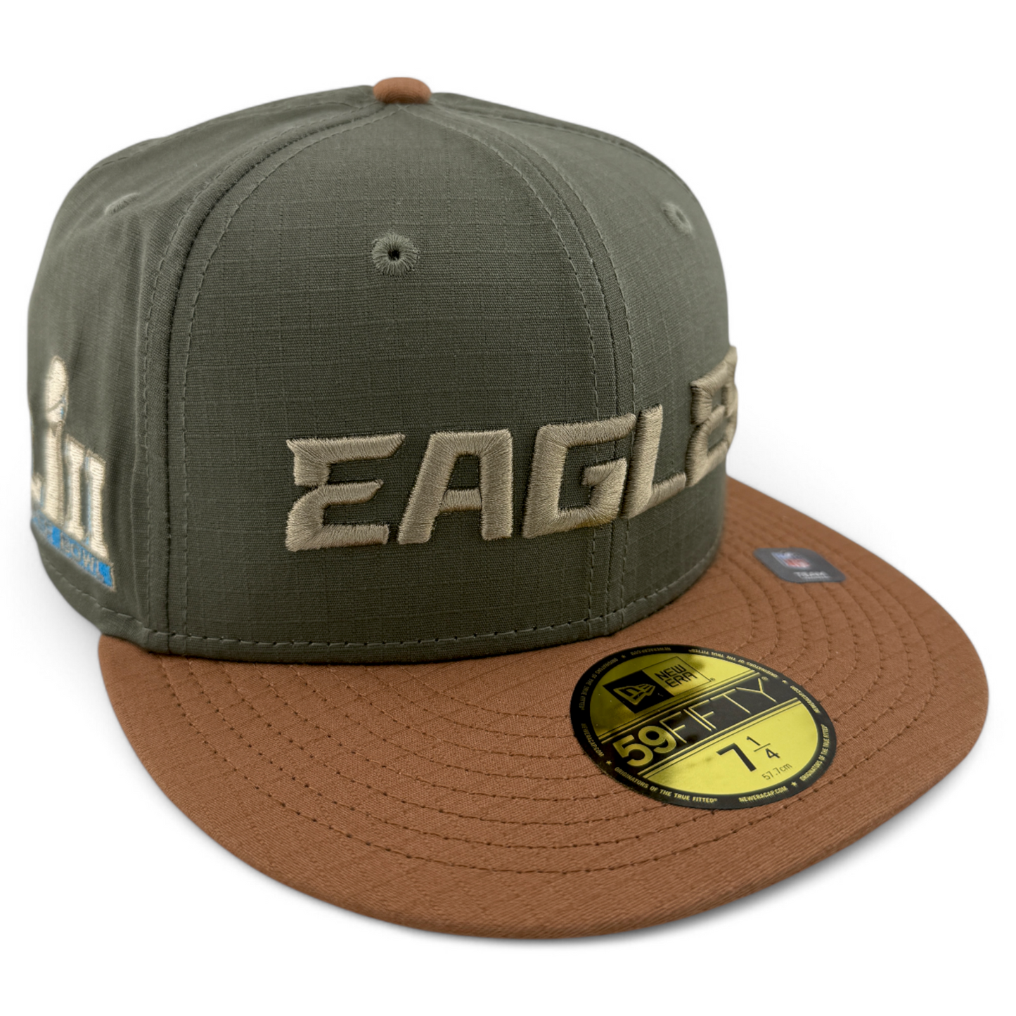 New Era Philadelphia Eagles NFL Ripstop Olive Superbowl 59Fifty Fitted Hat Cap