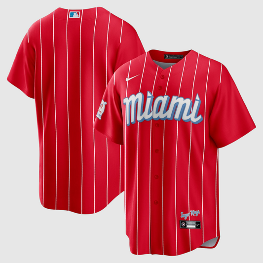 Nike Miami Marlins MLB Sugar Kings City Connect Team Jersey Red Men's Size XXL