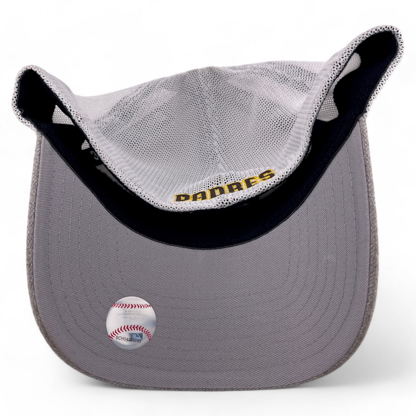 New Era San Diego Padres MLB Heather Grey Mesh Back 39Thirty Flex Fit Hat Cap