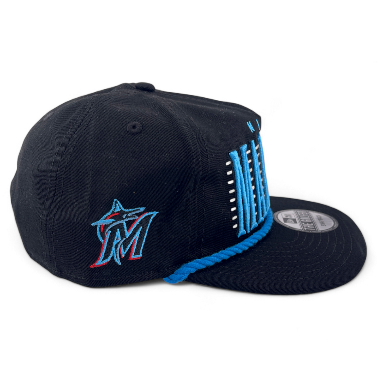 New Era Miami Marlins MLB The Golfer Line Rope A-Frame Snapback Adjustable Hat