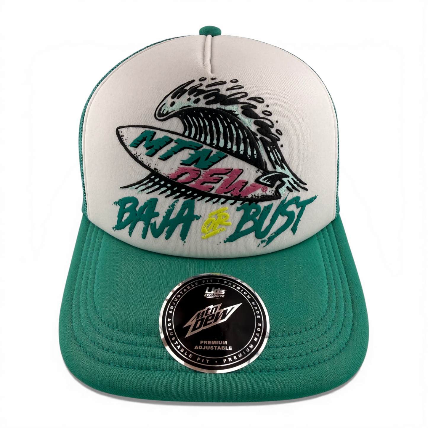 Mountain Dew Baja or Bust Blast Lids Exclusive Foam Trucker Adjustable Snapback
