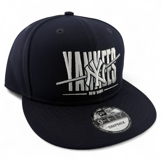 New Era New York Yankees MLB Sliced Logo Navy 9FIFTY Snapback Adjustable Hat Cap