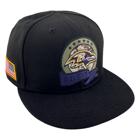 New Era Baltimore Ravens 2022 Salute to Service Black/Camo UV 59Fifty Fitted Hat