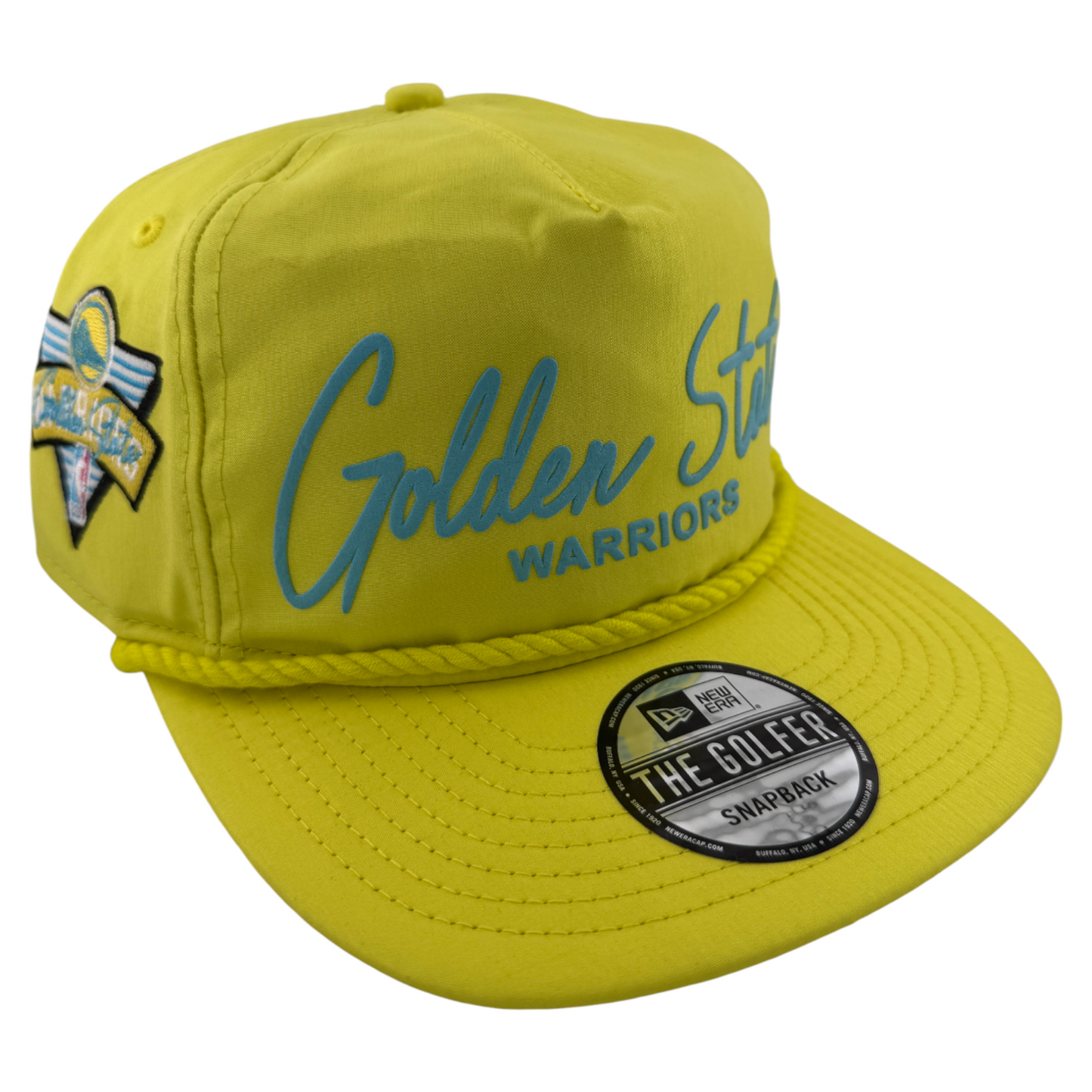 New Era Golden State Warriors Neon Script The Golfer Rope A-Frame Snapback Hat