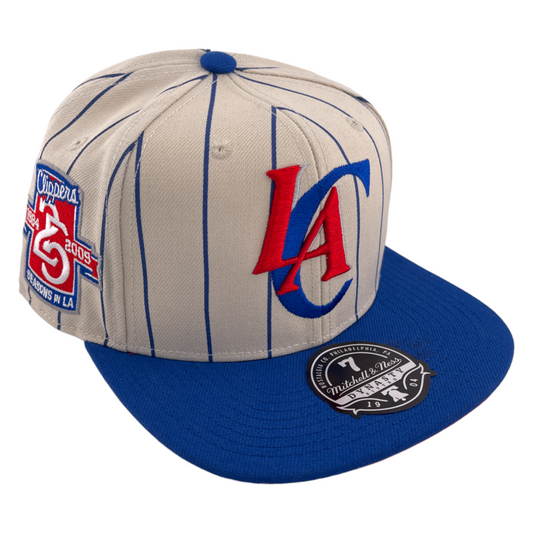 Mitchell & Ness Los Angeles Clippers 25 Seasons Pinstripe HWC Dynasty Fitted Hat