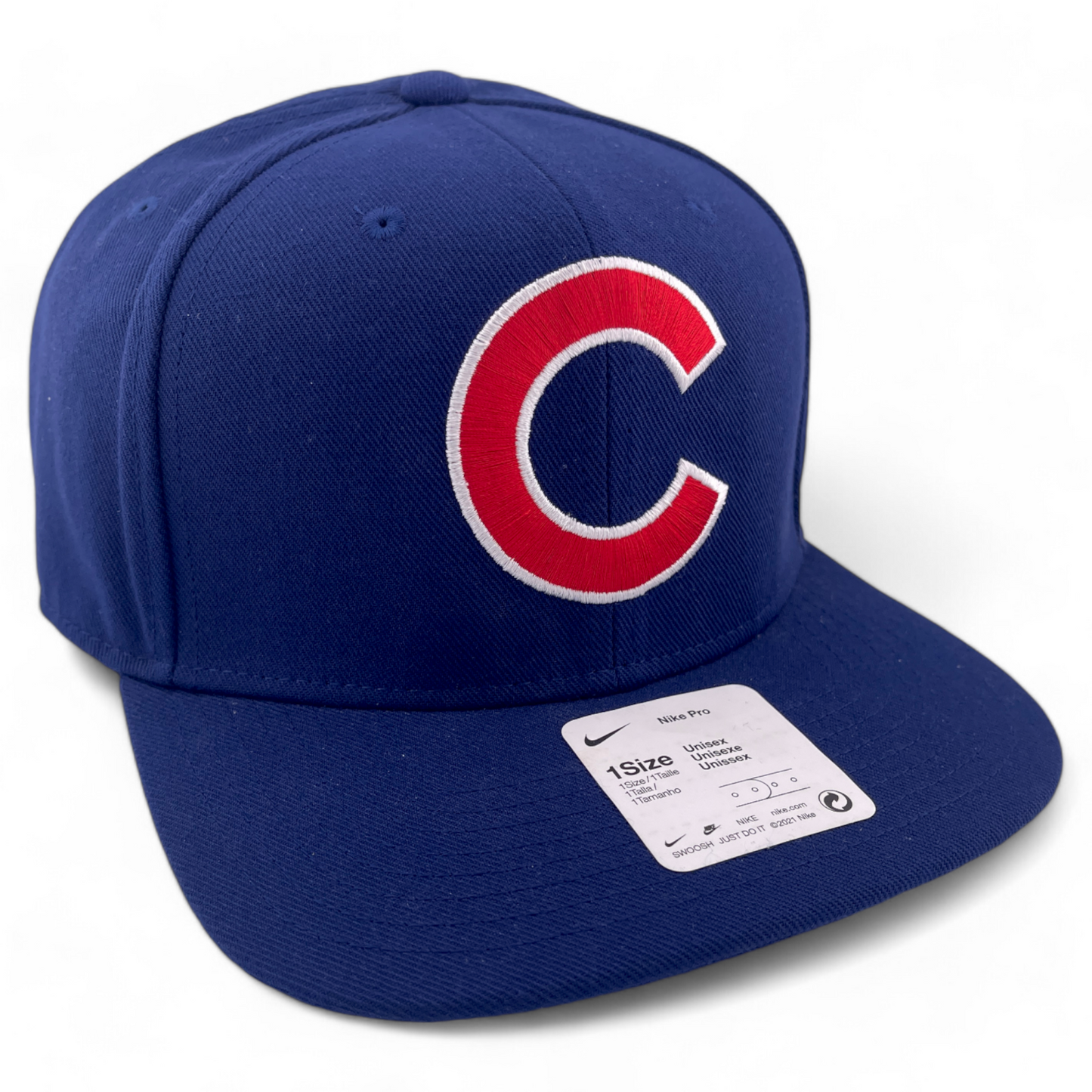 Nike Pro Chicago Cubs MLB Primetime Pro Navy Large Logo Snapback Hat Cap