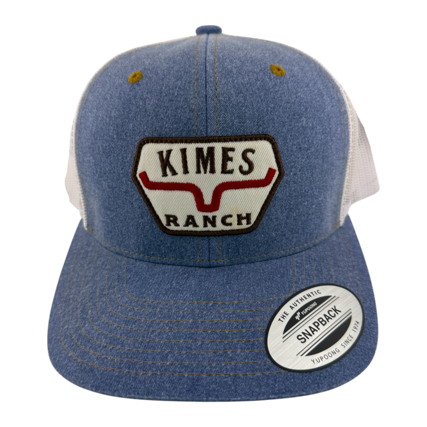 Kimes Ranch The Distance Trucker Denim Mesh Back Adjustable Snapback Hat Cap