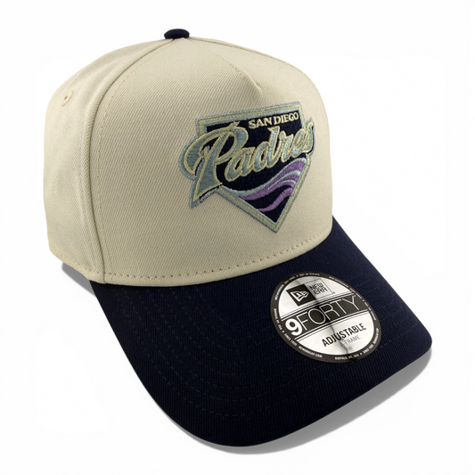 New Era San Diego Padres MLB Cream Glitter A-Frame 9Forty Snapback Adjustable