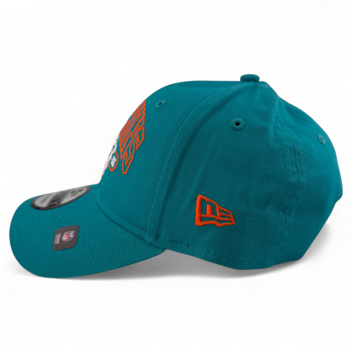 New Era Miami Dolphins NFL Outline Text Logo 9Forty Adjustable Snapback Hat Cap