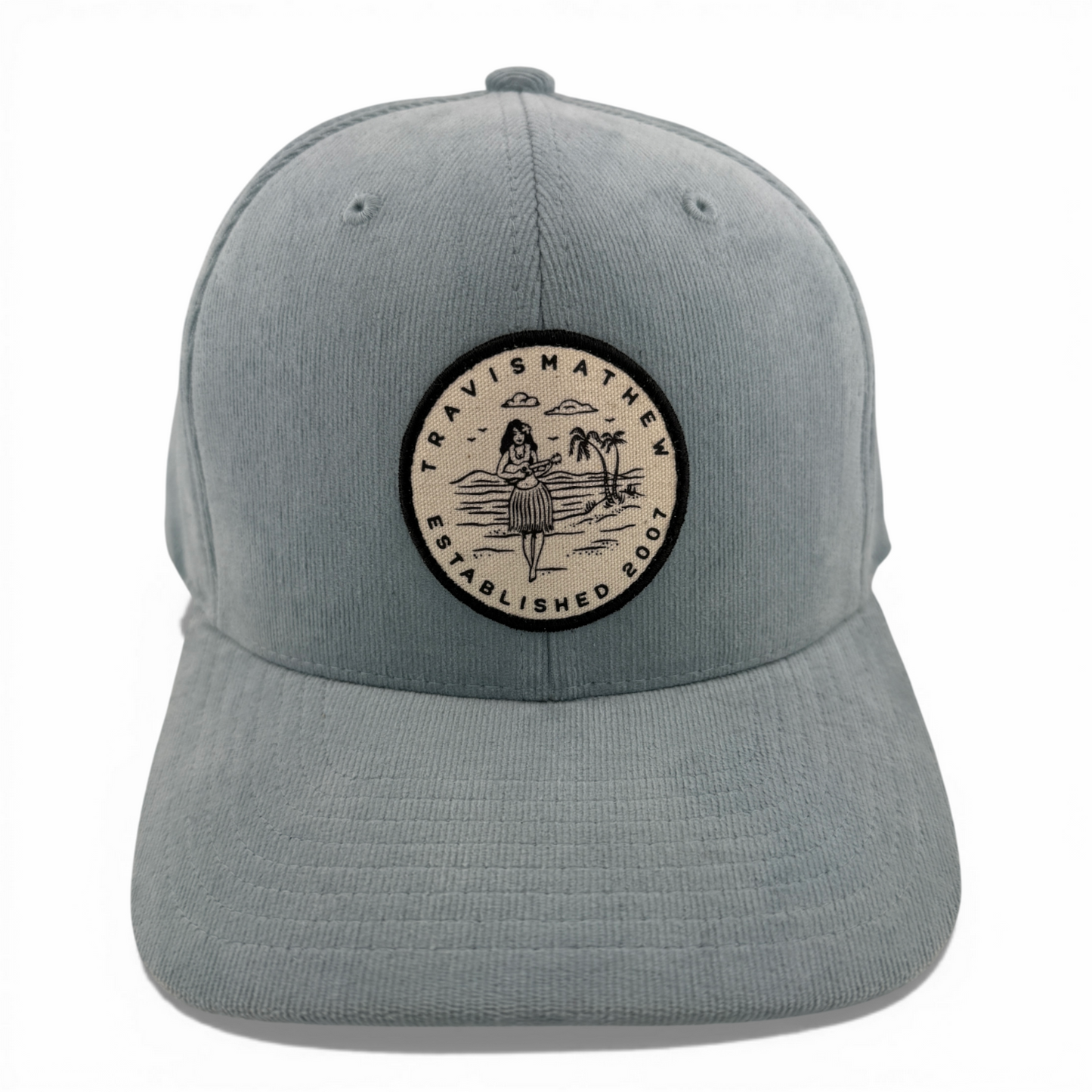 Travis Matthew Waves For Days Hula Girl Corduroy Sky Blue Snapback Hat Cap
