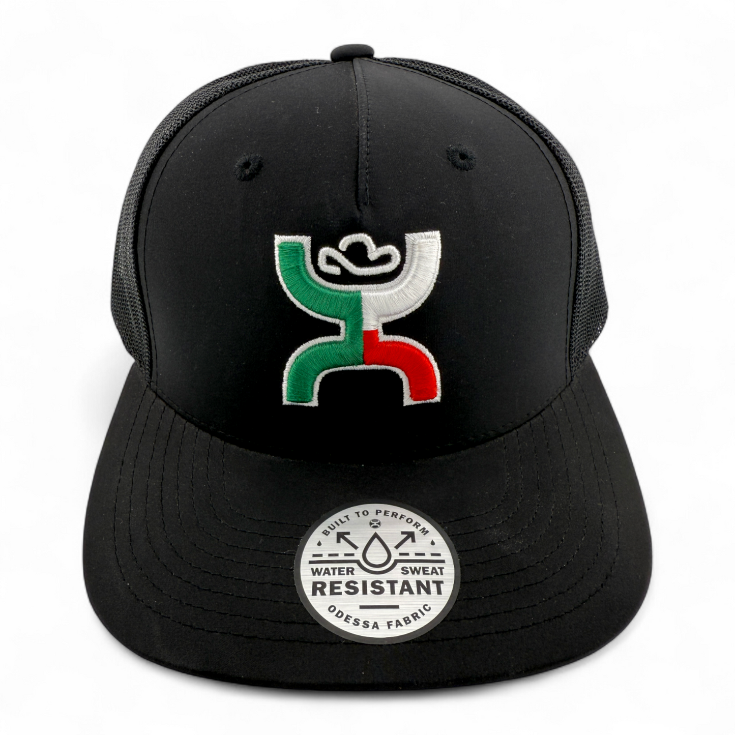 Hooey Boquillas Black Mexico Flag Logo Mesh Back Trucker Adjustable Hat Cap