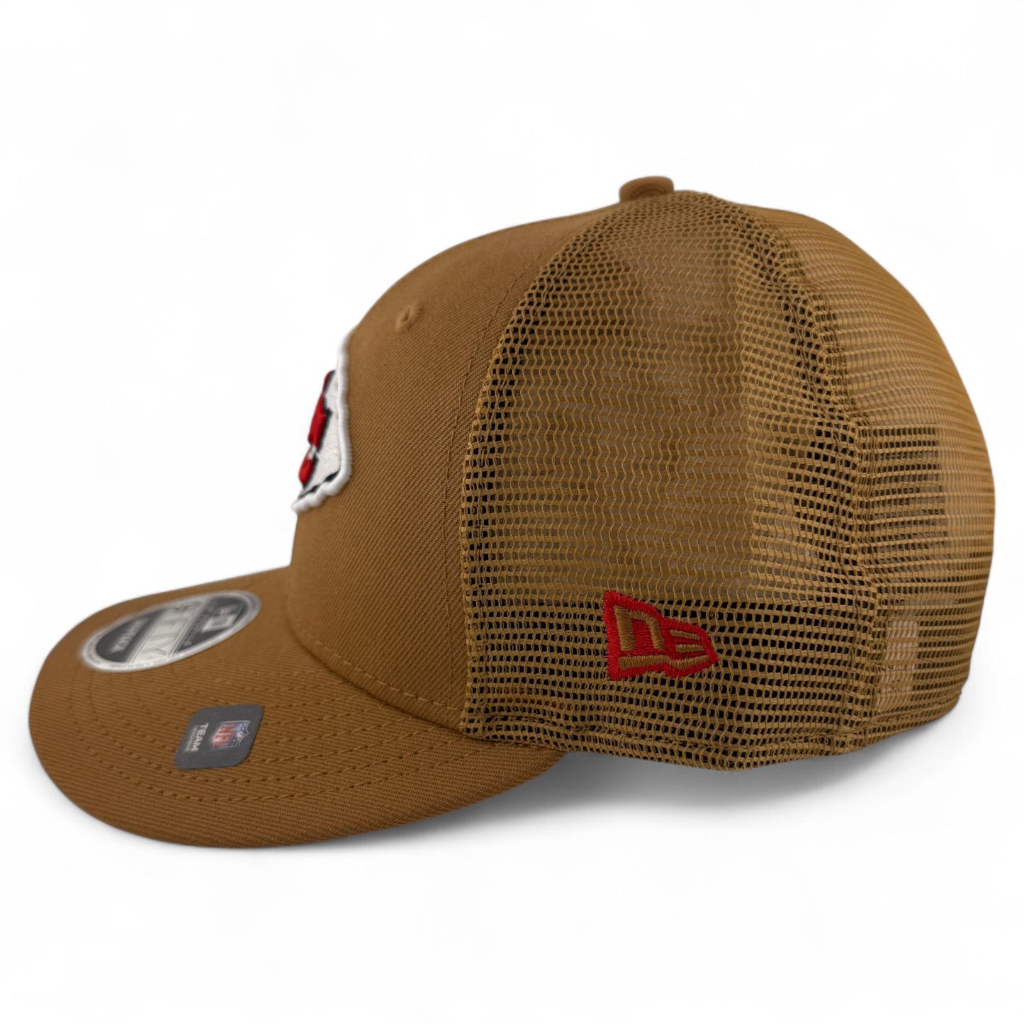 New Era Kansas City Chiefs Tan Khaki Bronze Mesh 9Fifty Low Profile Snapback Hat