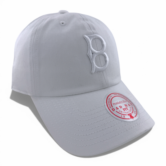 Mitchell & Ness Brooklyn Dodgers MLB All White Strapback Adjustable Dad Hat Cap