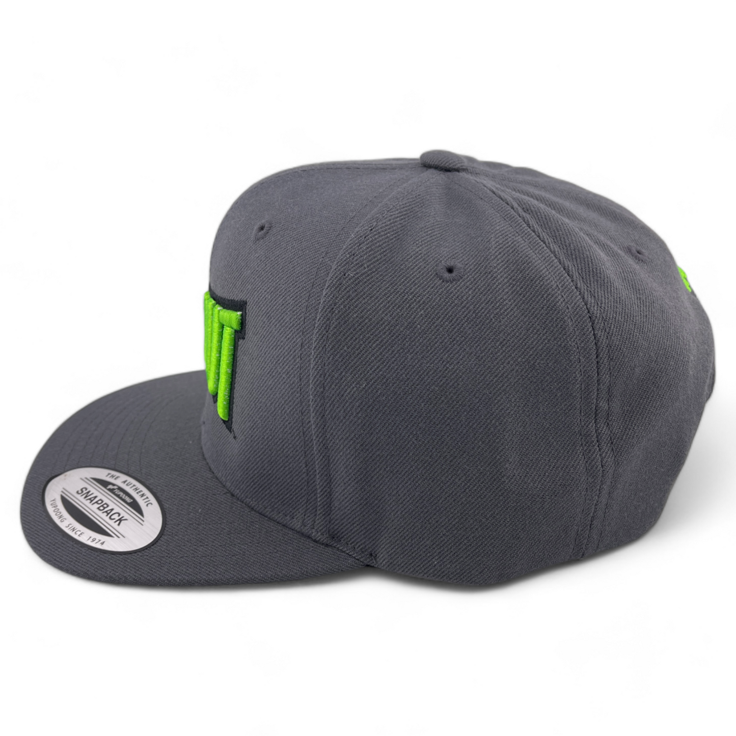 Tapout Lime Green Logo MMA UFC Grey Flat Bill Adjustable Snapback Hat Cap