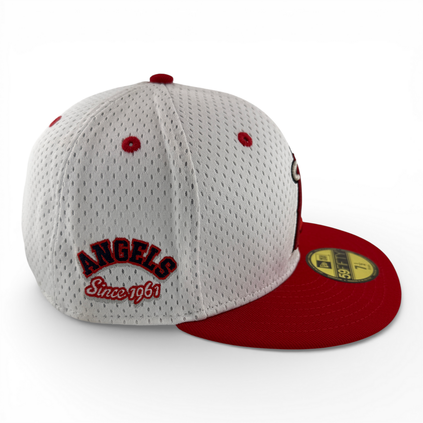 New Era Los Angeles Angels MLB Throwback Jersey Mesh Red 59Fifty Fitted Hat Cap