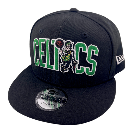 New Era Boston Celtics NBA Side Patch Black Logo Blend 9Fifty Snapback Hat Cap