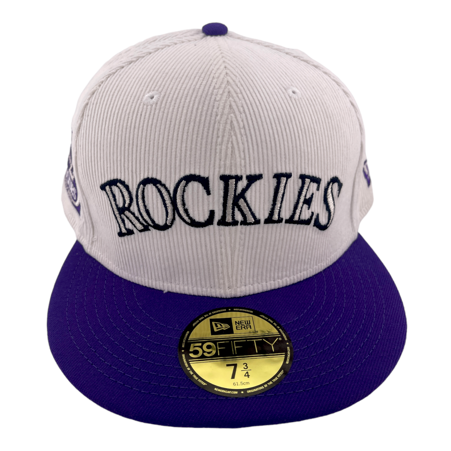 New Era Colorado Rockies 25th Anniversary Patch Script Cream Cord 59FIFTY Hat Cap