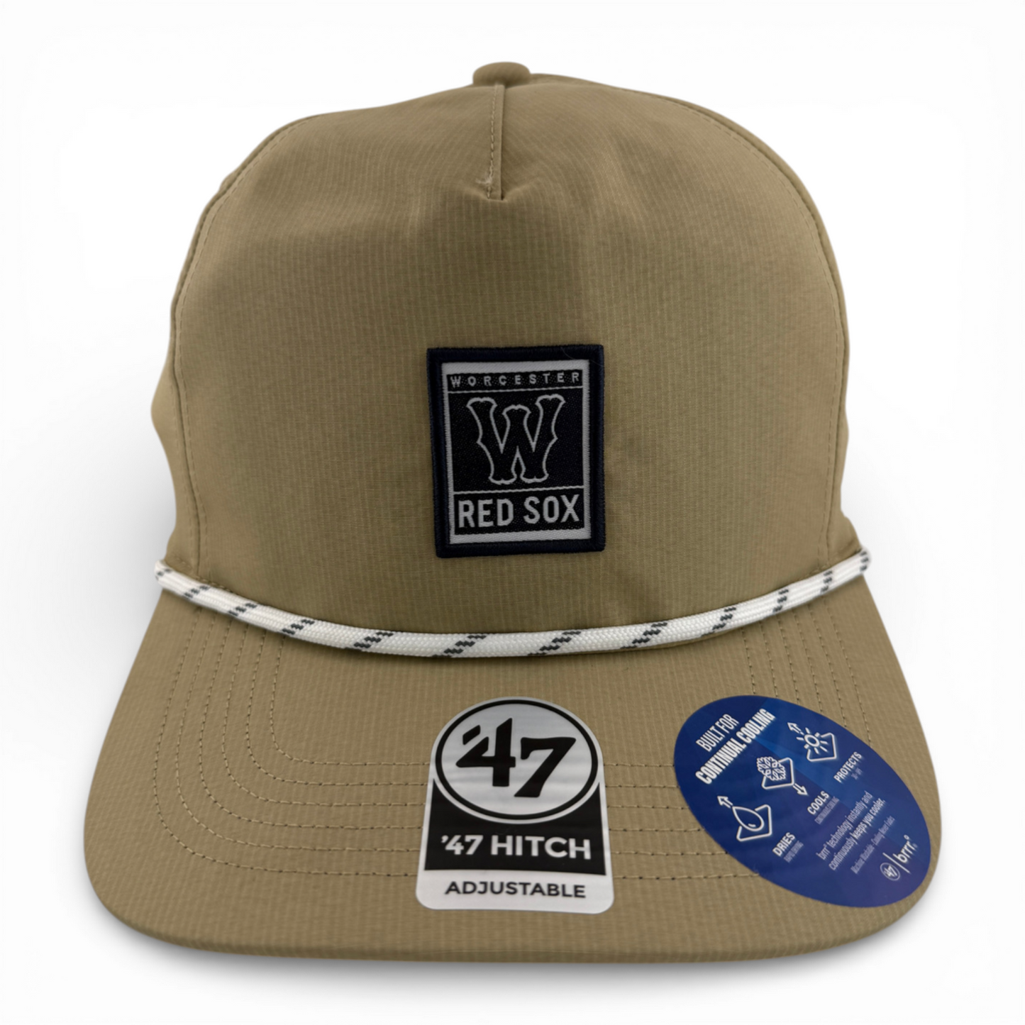 '47 Brand Worcester Red Sox Cozumel Tan Khaki Hitch Rope Snapback Adjustable Hat