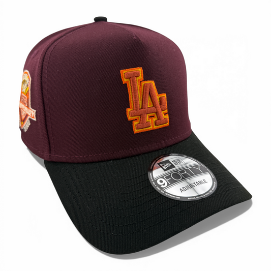 New Era Los Angeles Angels MLB Maroon A-Frame 9Forty Snapback Adjustable Hat Cap