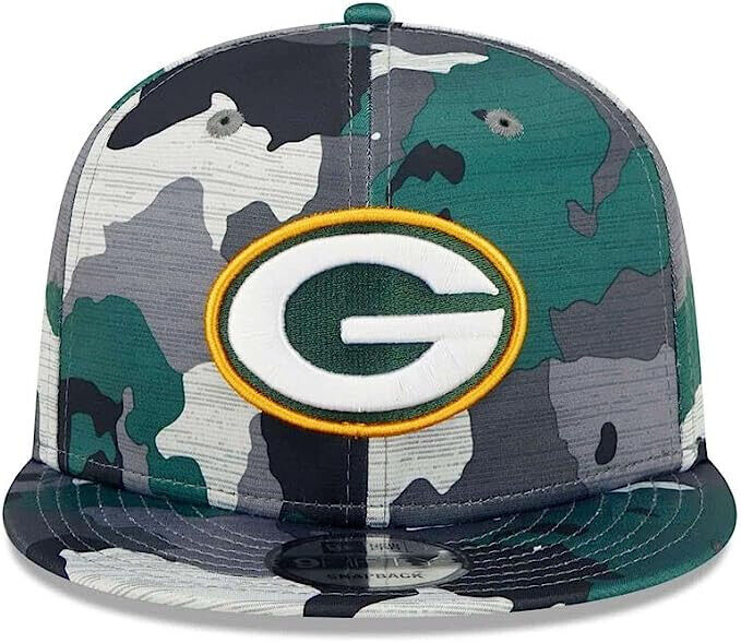 New Era Green Bay Packers Training Camp 2022 NFL Camo 9FIFTY Snapback Hat Cap