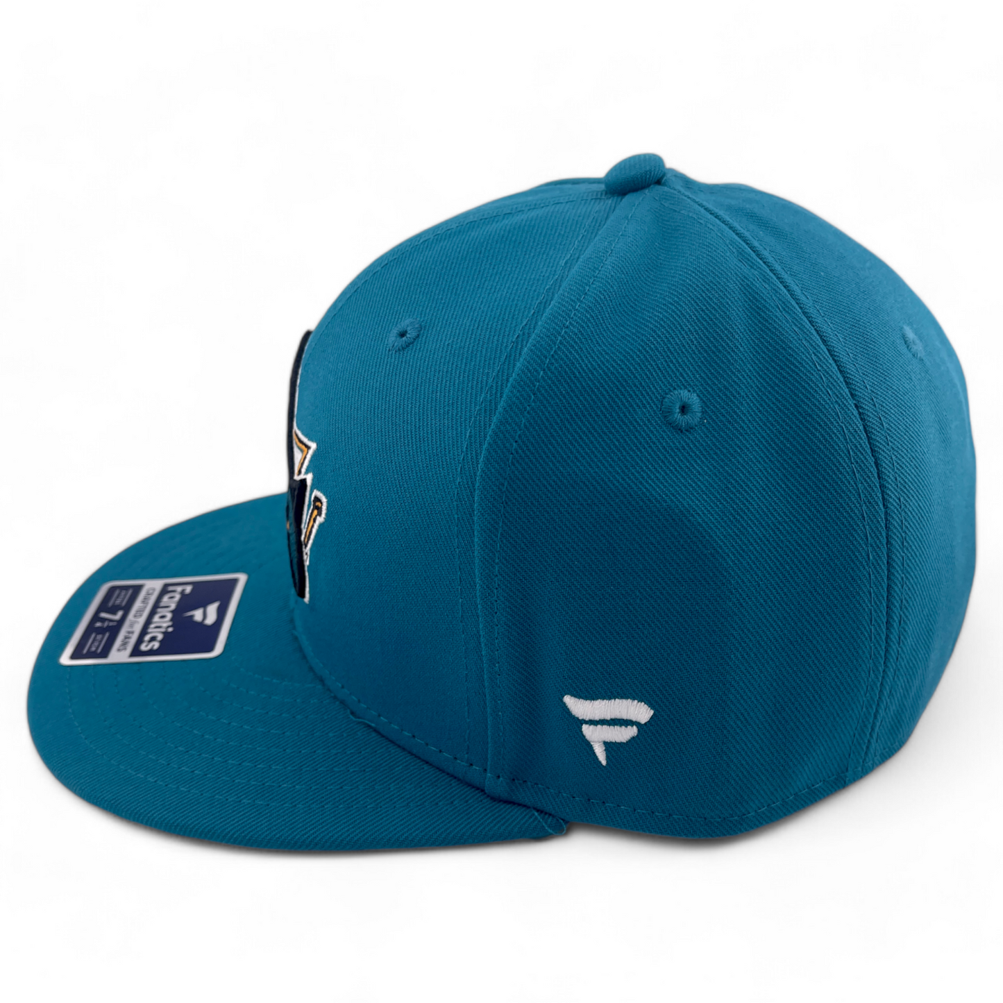 Fanatics San Jose Sharks NHL Hockey Teal Blue Core Primary Logo Fitted Hat