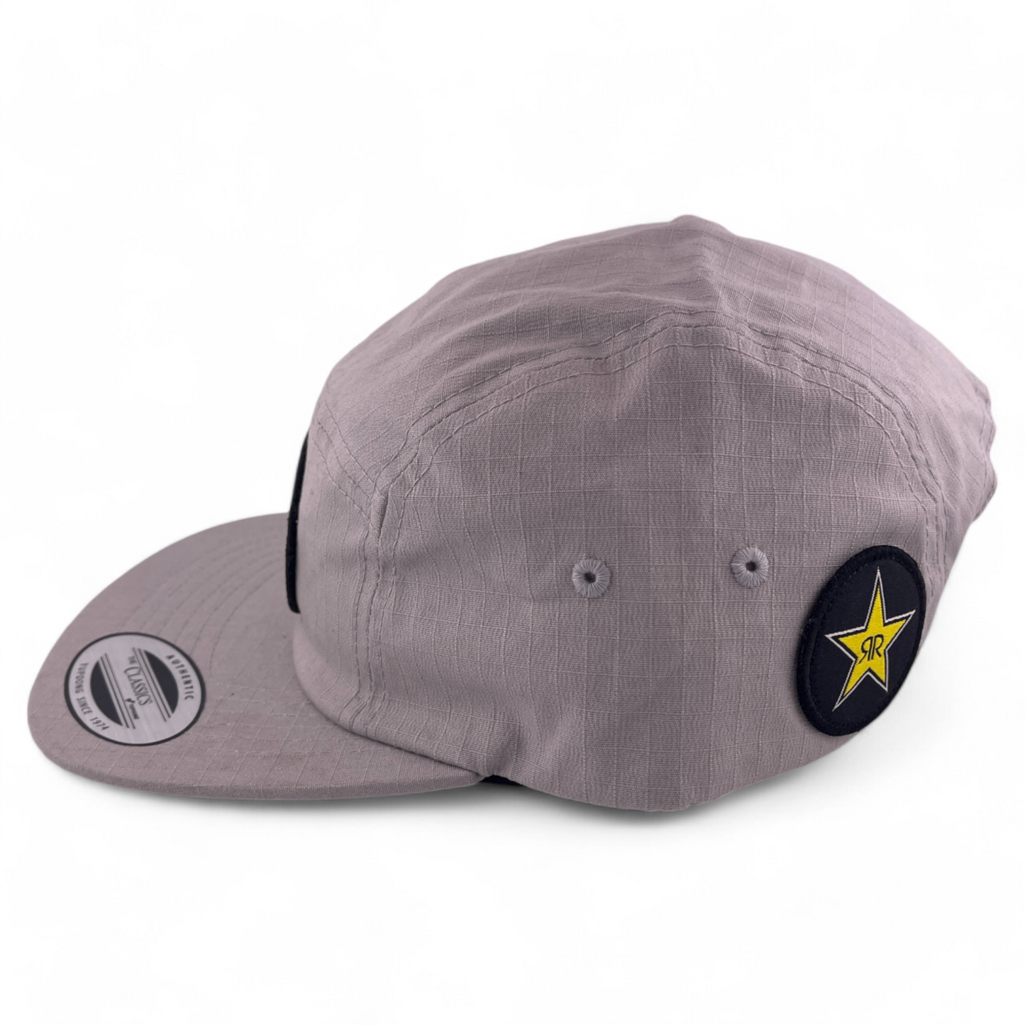 Yupoong Rockstar Energy Drink Star Logo Grey 5-Panel Adjustable Strapback Hat