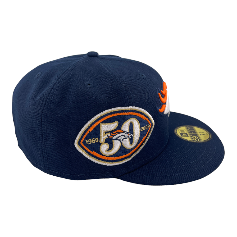 New Era Denver Broncos 50th Anniversery Patch UV Embroidered 59FIFTY Fitted Hat Cap