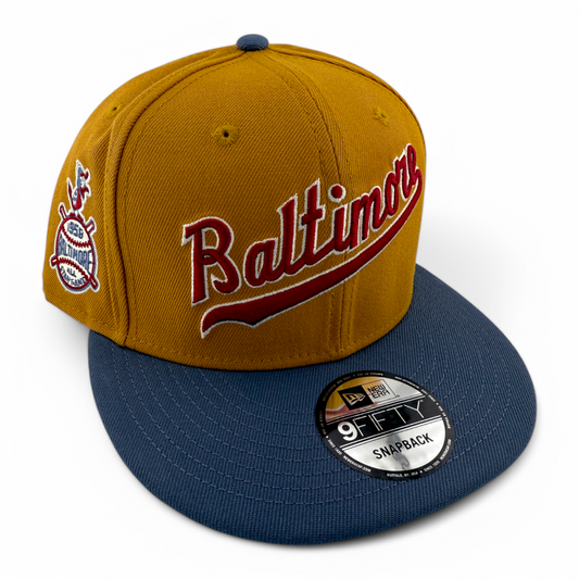 New Era Baltimore Orioles MLB Panama Tan 9FIFTY Snapback Adjustable Hat Cap