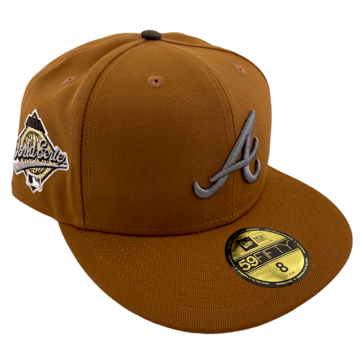 New Era Atlanta Braves 1995 World Series Side Patch Tan Toast Pack 59FIFTY Hat Cap