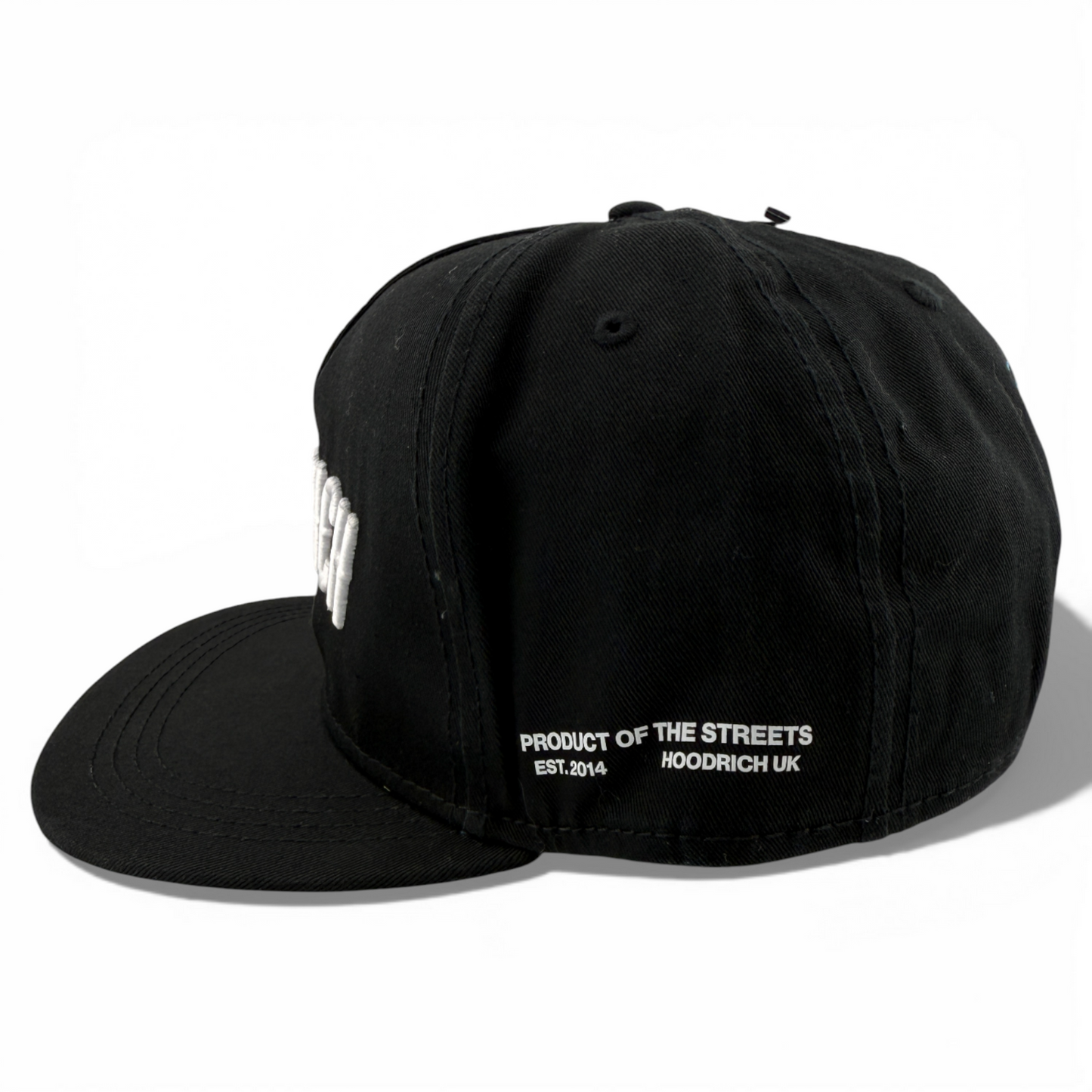 Hoodrich OG Mark Snap Side Patch Black/Blue Flat Bill Adjustable Snapback Hat