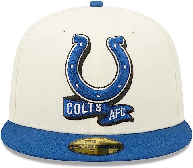 New Era Indianapolis Colts 2022 Sideline NFL Cream 59FIFTY Fitted Hat Cap