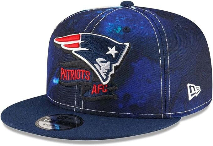 New Era New England Patriots 2022 Sideline NFL Ink Dye Blue 9FIFTY Snapback Hat Cap