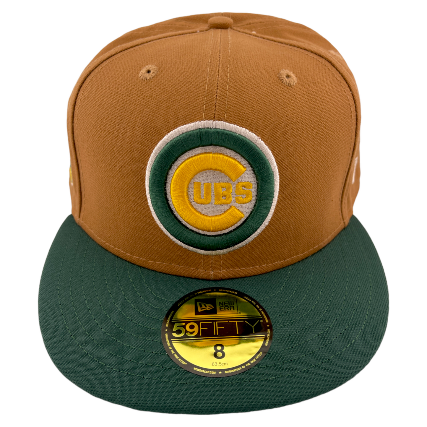 New Era Chicago Cubs 3x Champions Side Patch Carhartt Tan/Green 59FIFTY Hat Cap