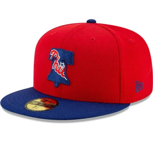 New Era Philadelphia Phillies Batting Practice MLB Bell Red 59FIFTY Fitted Hat Cap