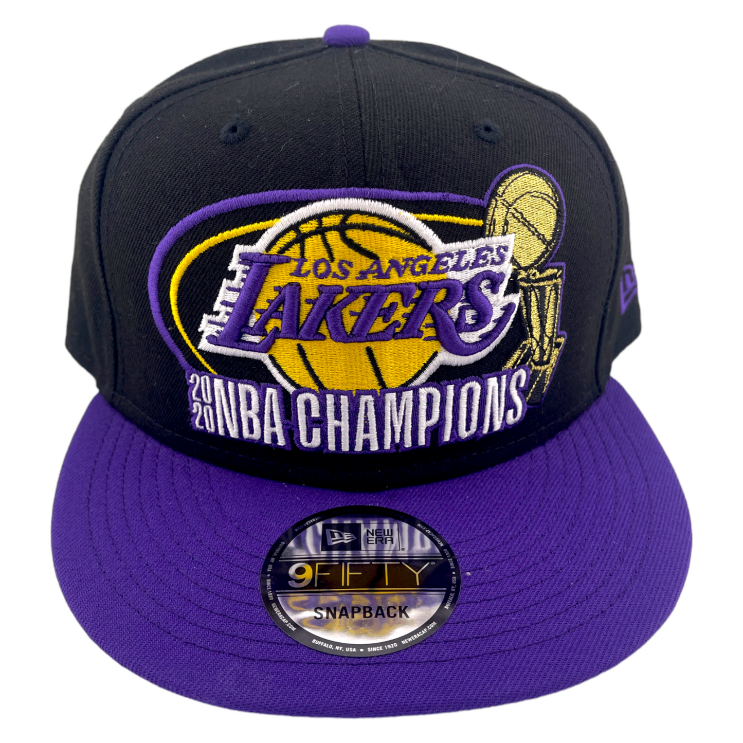 New Era Los Angeles Lakers 2020 NBA Champions Black/Purple 9FIFTY Snapback Hat Cap