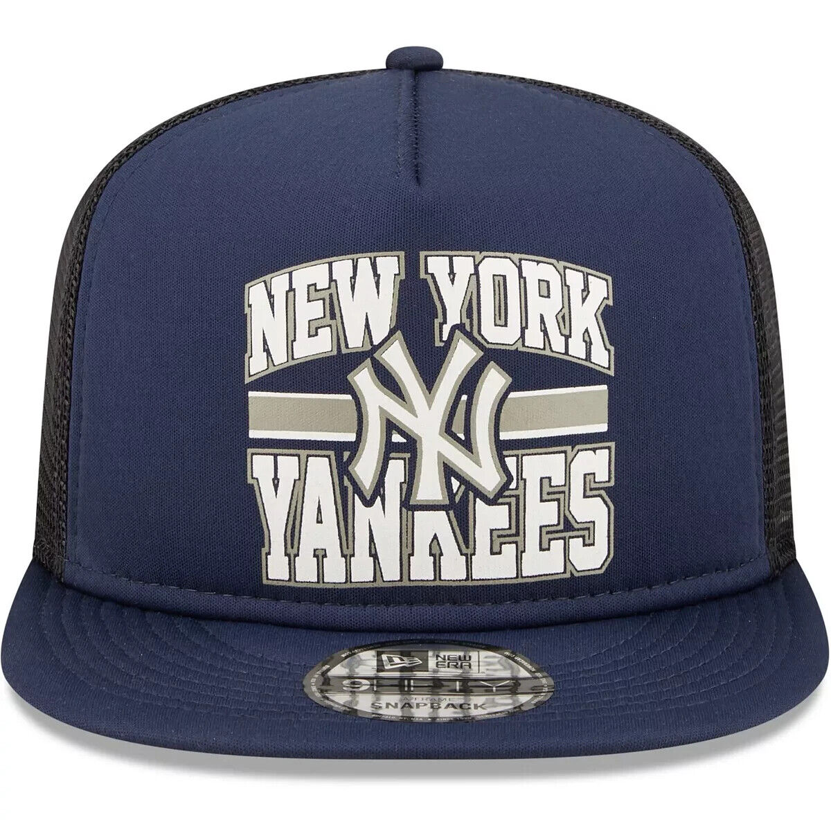 New Era New York Yankees MLB 2022 Logo Navy Blue 9FIFTY Trucker Snapback Hat Cap