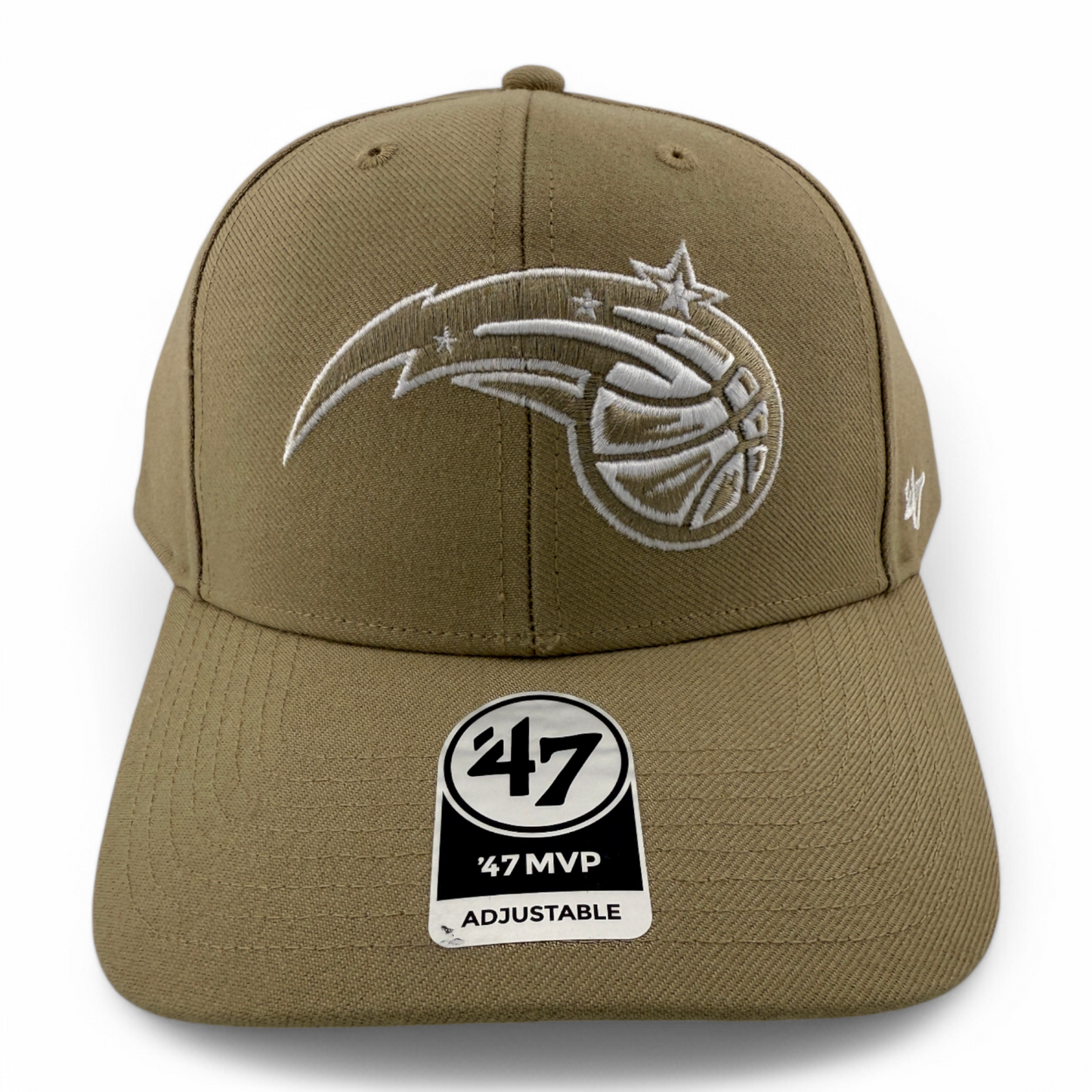 '47 Brand Orlando Magic NBA Khaki Tan White Shooting Ball MVP Adjustable Hat Cap