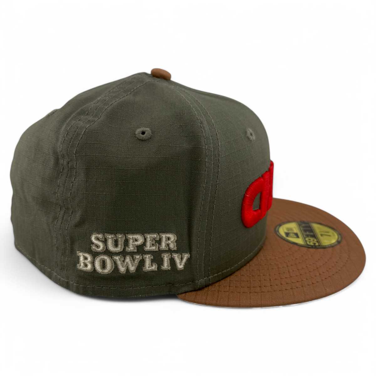 New Era Kansas City Chiefs NFL Ripstop Olive Superbowl IV 59Fifty Fitted Hat Cap