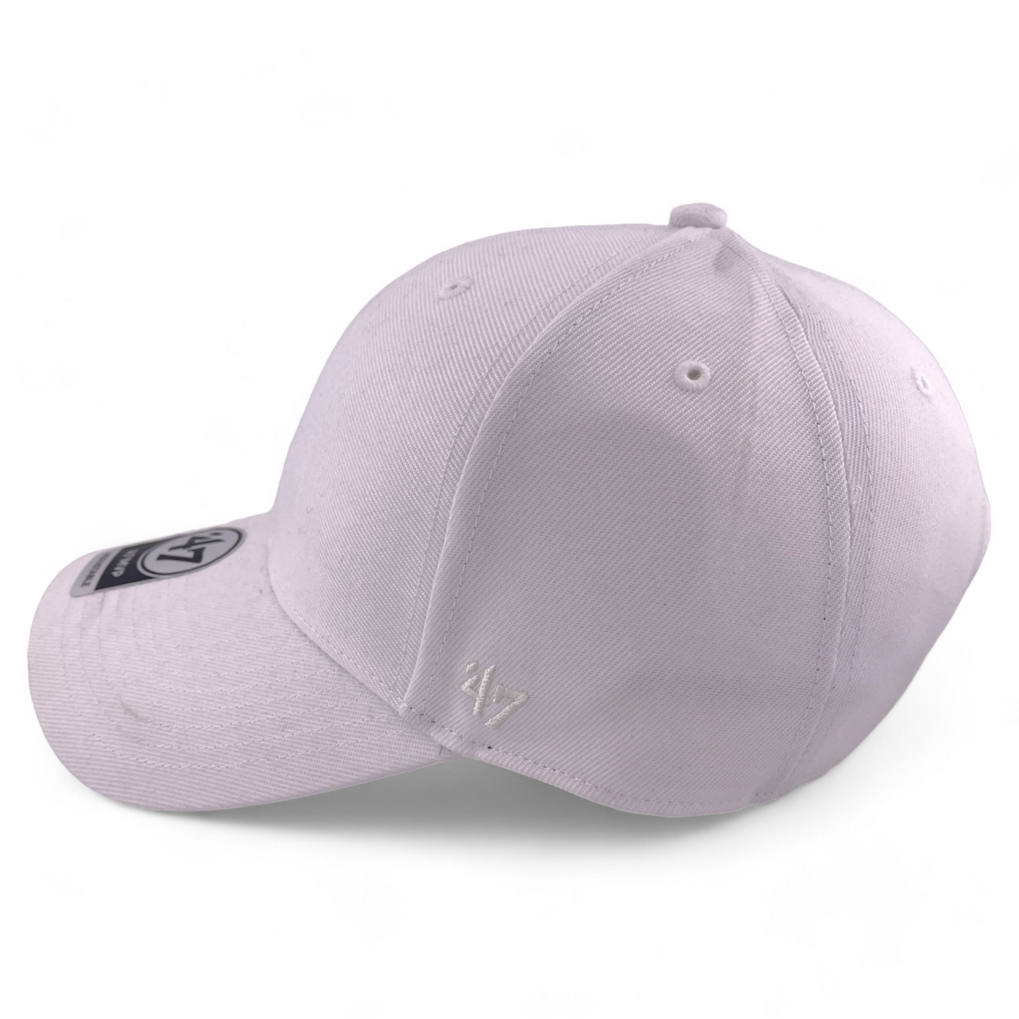 '47 Brand Blank All White (For Customs) MVP Adjustable Back Hat Cap OSFA