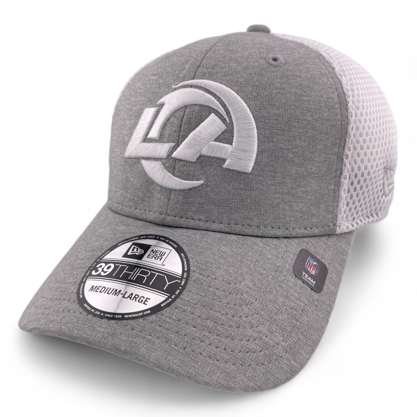 New Era Los Angeles Rams NFL Grey/White Neo Mesh 39Thirty Flex Fit Hat Cap