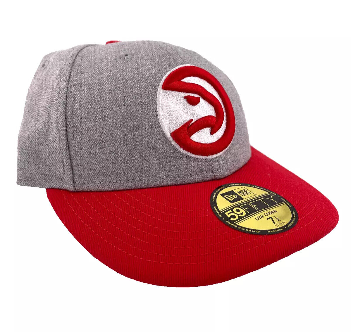 New Era Atlanta Hawks NBA Team Classic Red Grey 59FIFTY Low Crown Fitted Hat Cap