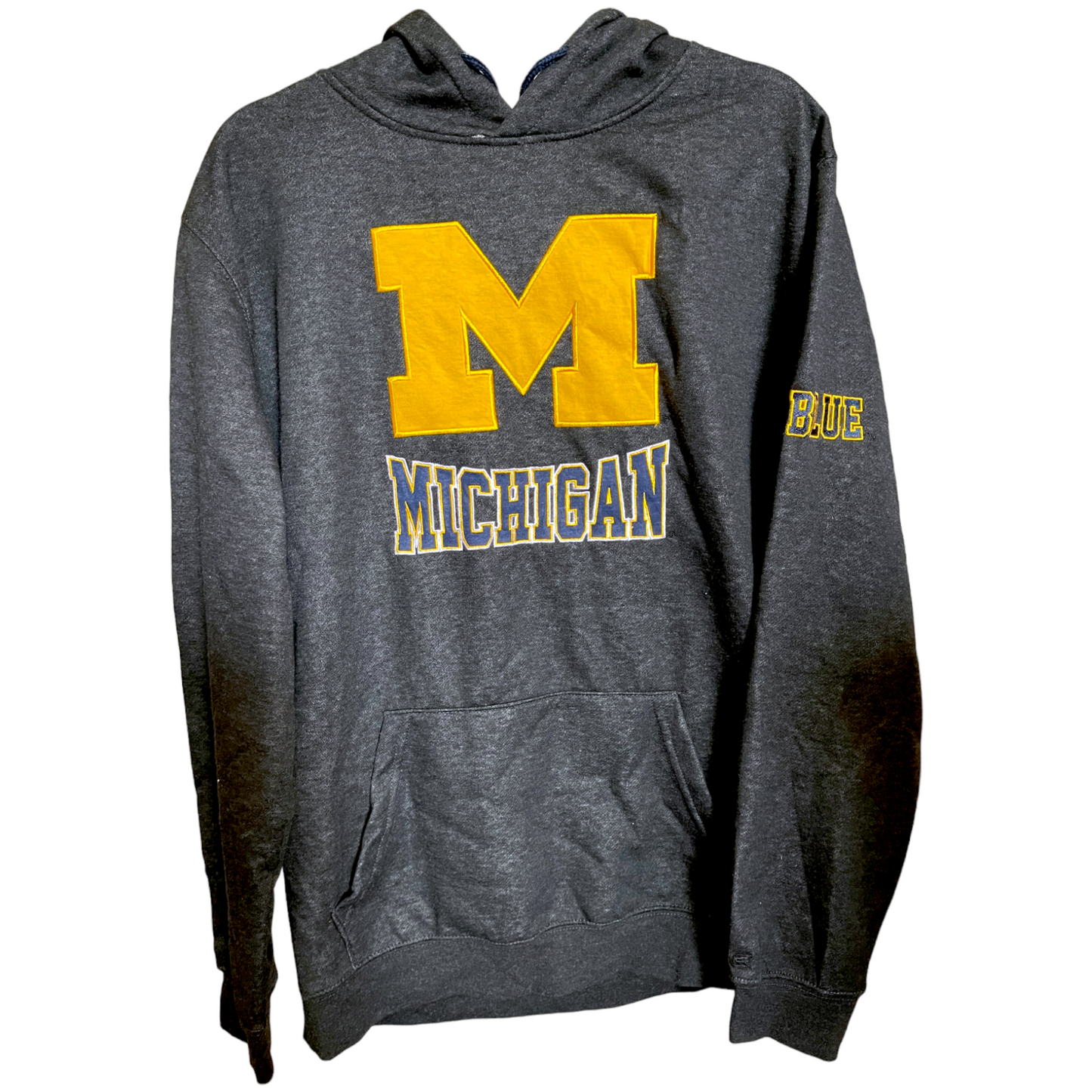 Colosseum Michigan Wolverines Pullover Hoodie Dark Grey Yellow Logo Men's