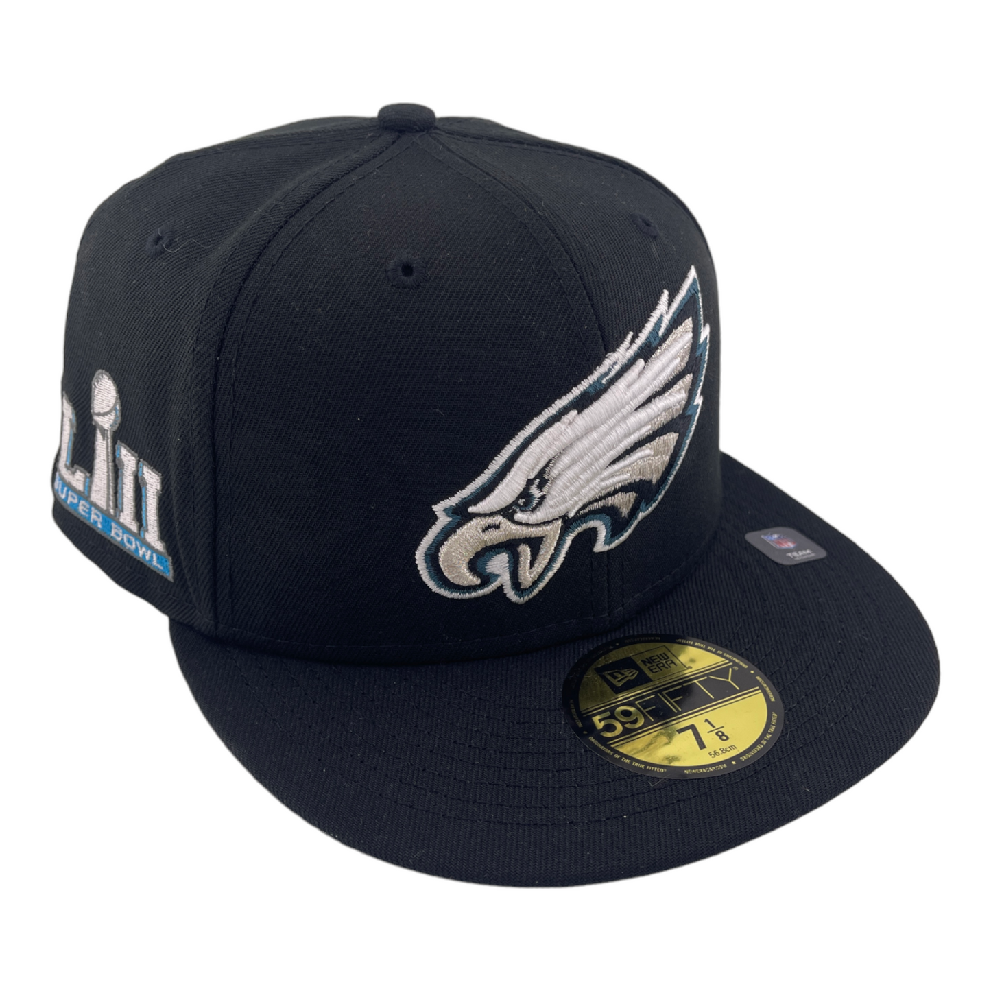 New Era Philadelphia Eagles Super Bowl LIII Side Patch Black 59FIFTY Fitted Hat Cap