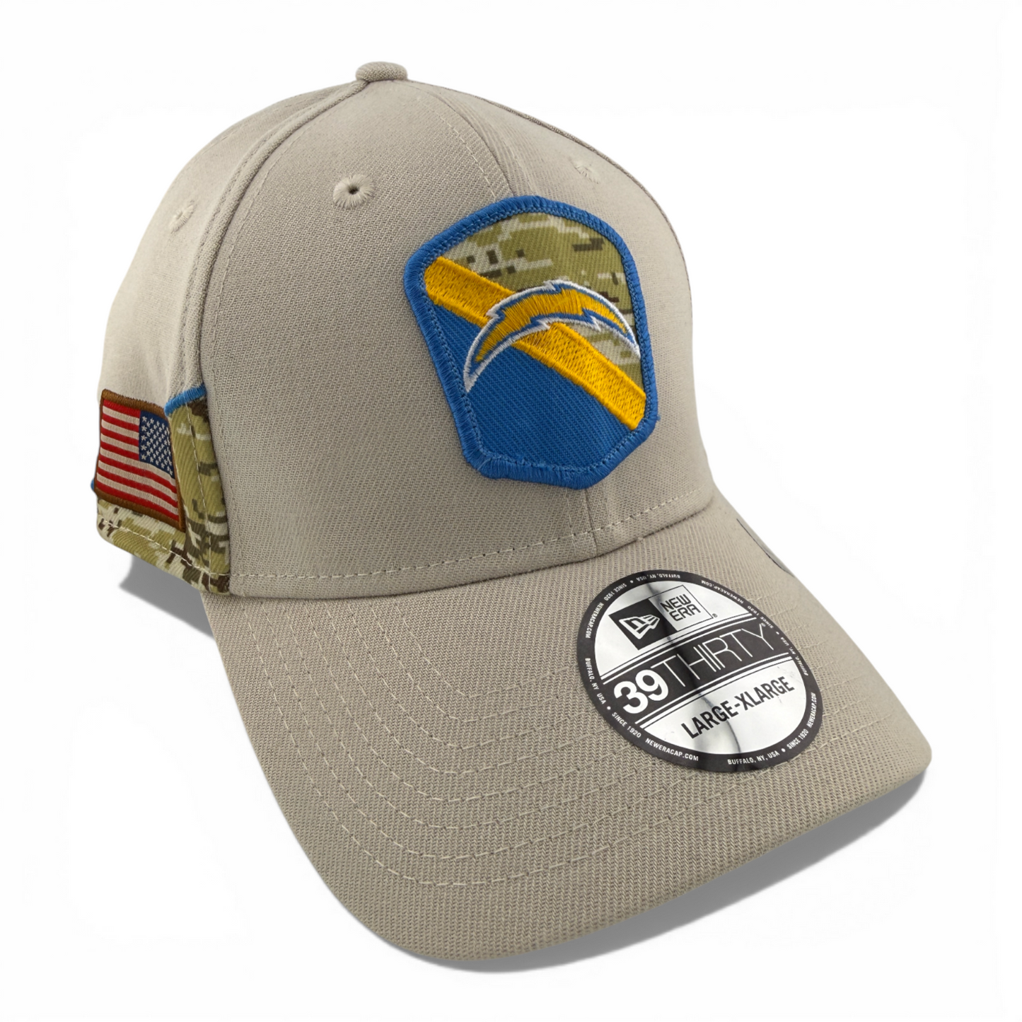 New Era Los Angeles Chargers NFL 2023 Salute to Service Tan 39Thirty Flex Fit