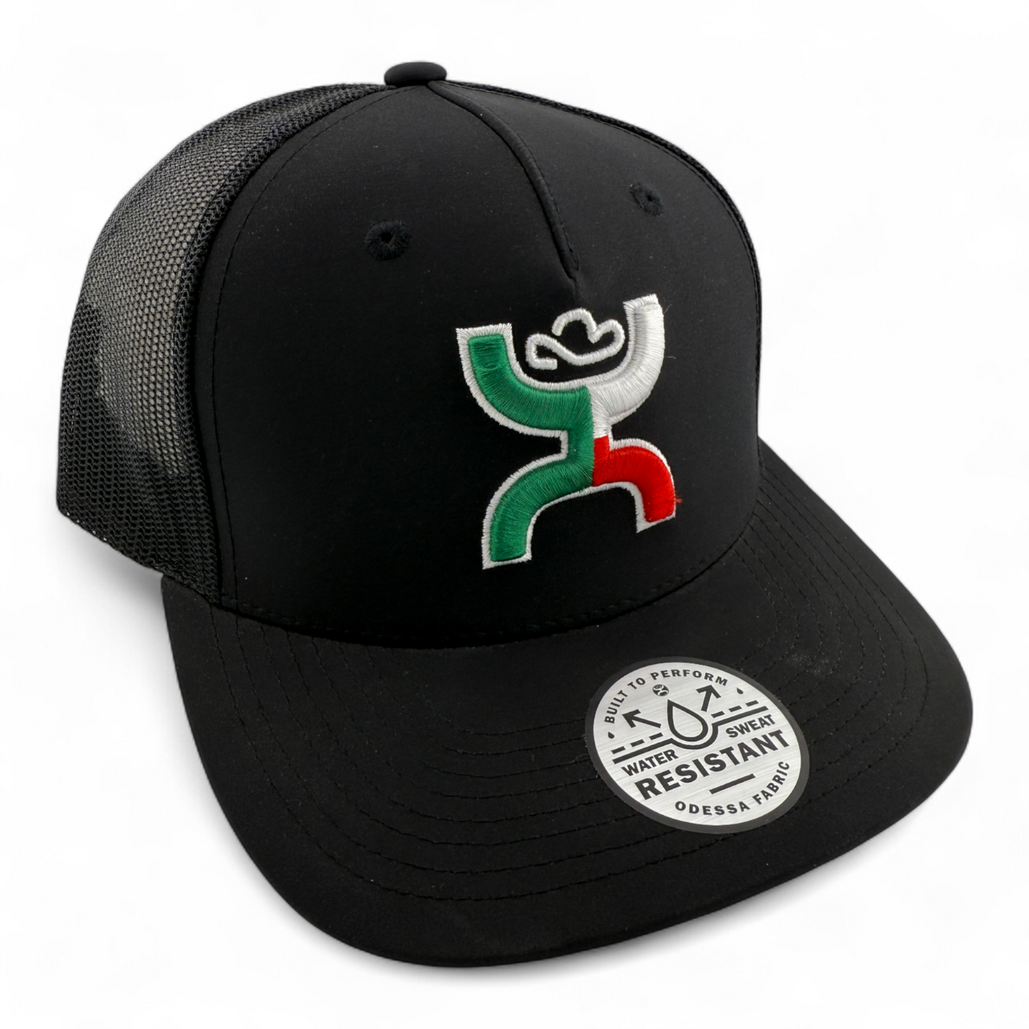 Hooey Boquillas Black Mexico Flag Logo Mesh Back Trucker Adjustable Hat Cap